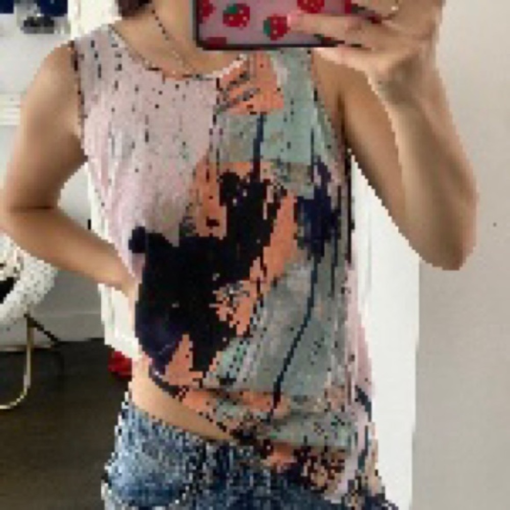Mossimo Supply Co. Abstract Split-Back Tank Sz S